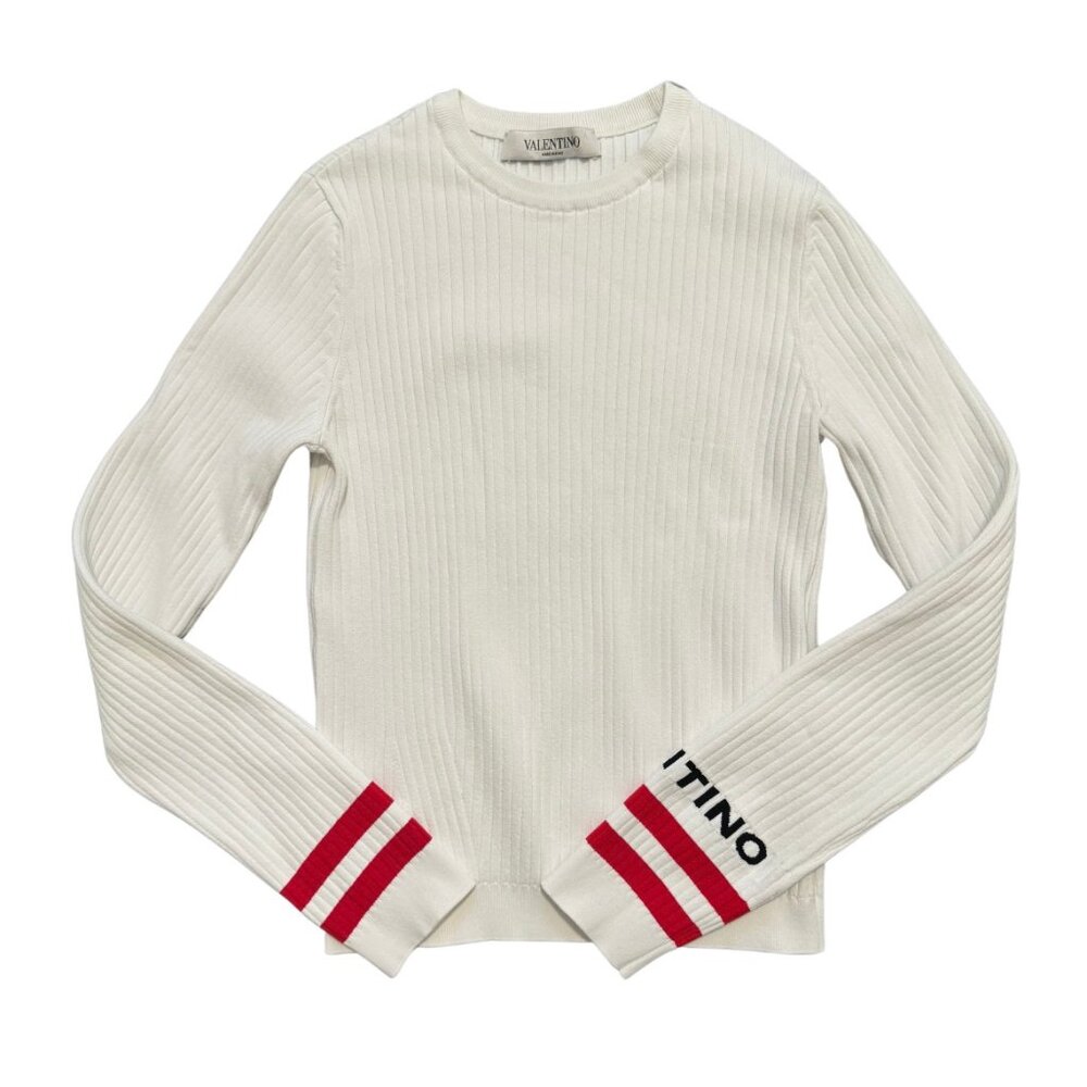 Valentino Ribbed-Knit Sweater - M